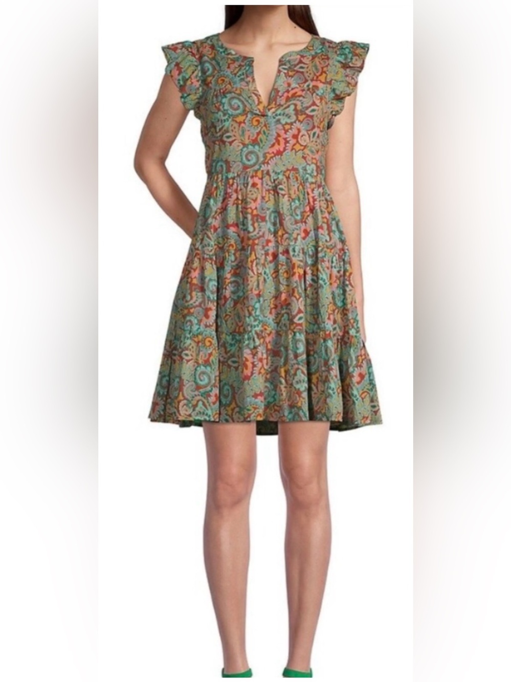 Roller Rabbit Pippa boho tiered floral dress. Large